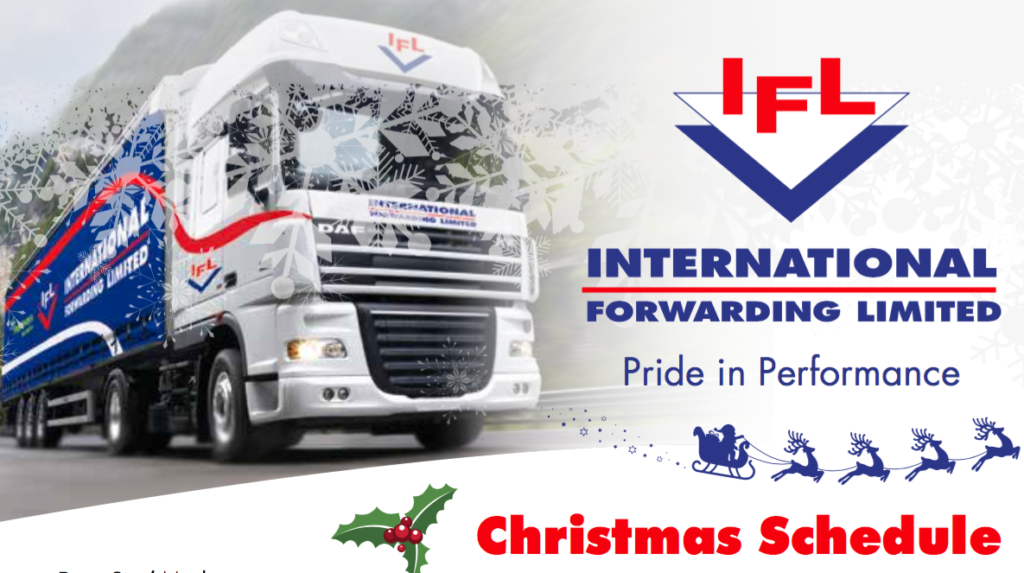 IFL Christmas schedule for freight to UK and Europe