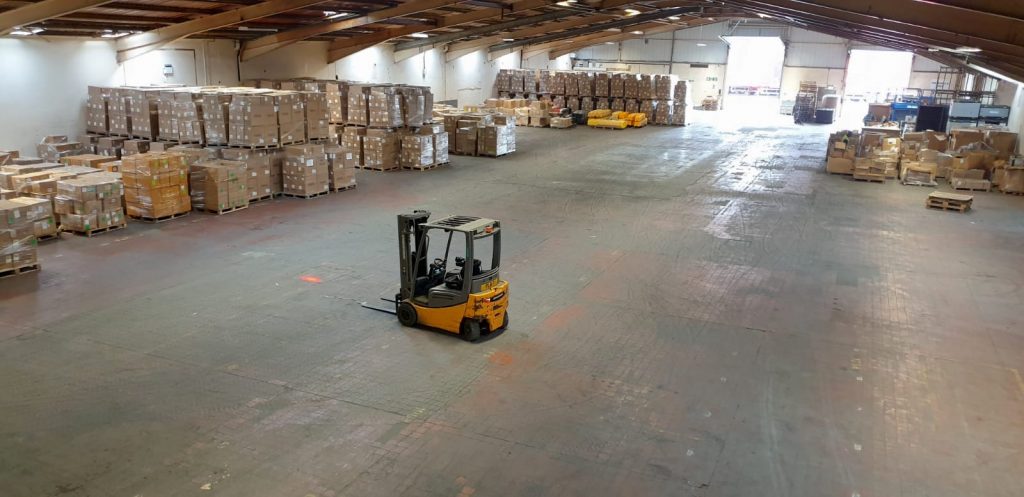Birmingham warehouse interior showing pallet storage capacity