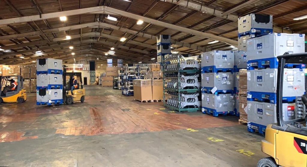 European freight comes into the warehouse