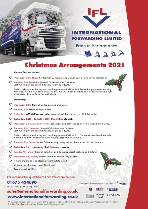 Christmas 2021 flyer service schedule