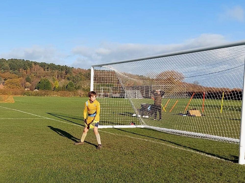 Gillway FC U-13 goalkeeper in training